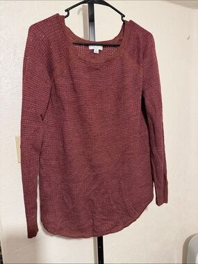 Everyday Scoop Neck Sweater in Deep Burgundy Maternity